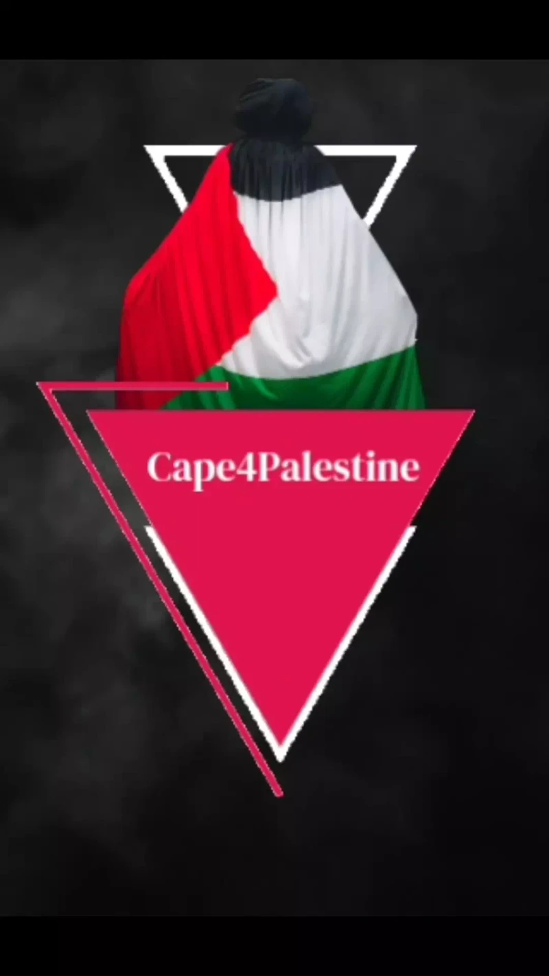 Bayan Alkurdi Supporting Terrorism wearing cape with Palestinian flag and red triangle_#17